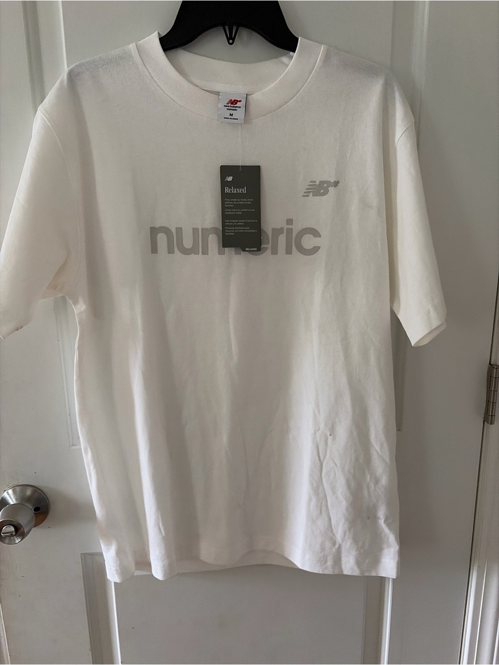 New Balance White Numeric Relaxed Tee with Gray Logo